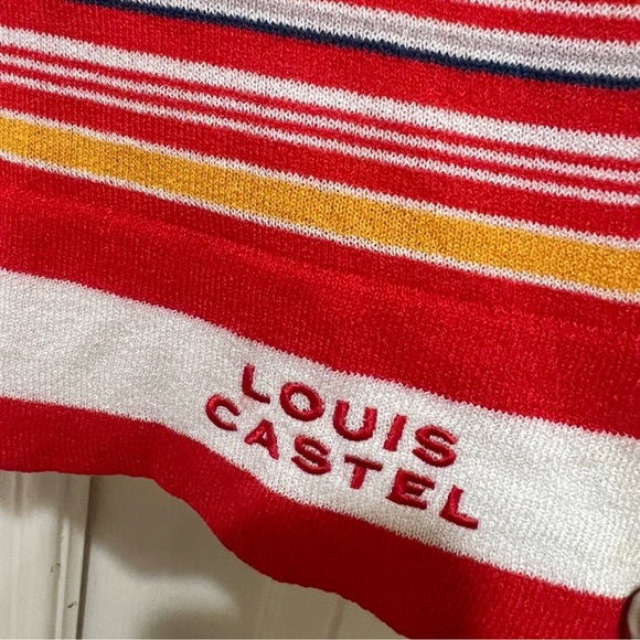 Women Sz 8  Rainbow High neck Stretch Soft Y2K Pull Over Golf Top Sporty Artisan - Picture 6 of 8